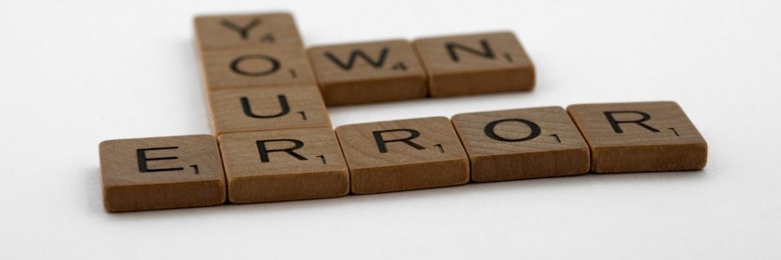 scrabble, scrabble pieces, lettering, letters, wood, scrabble tiles, white background, words, quote, letters, type, typography, design, layout, focus, bokeh, blur, camera, photography, images, image, own your error, admit, honesty, be honest with yourself, mindfulness, integrity, fool yourself, lying to yourself,